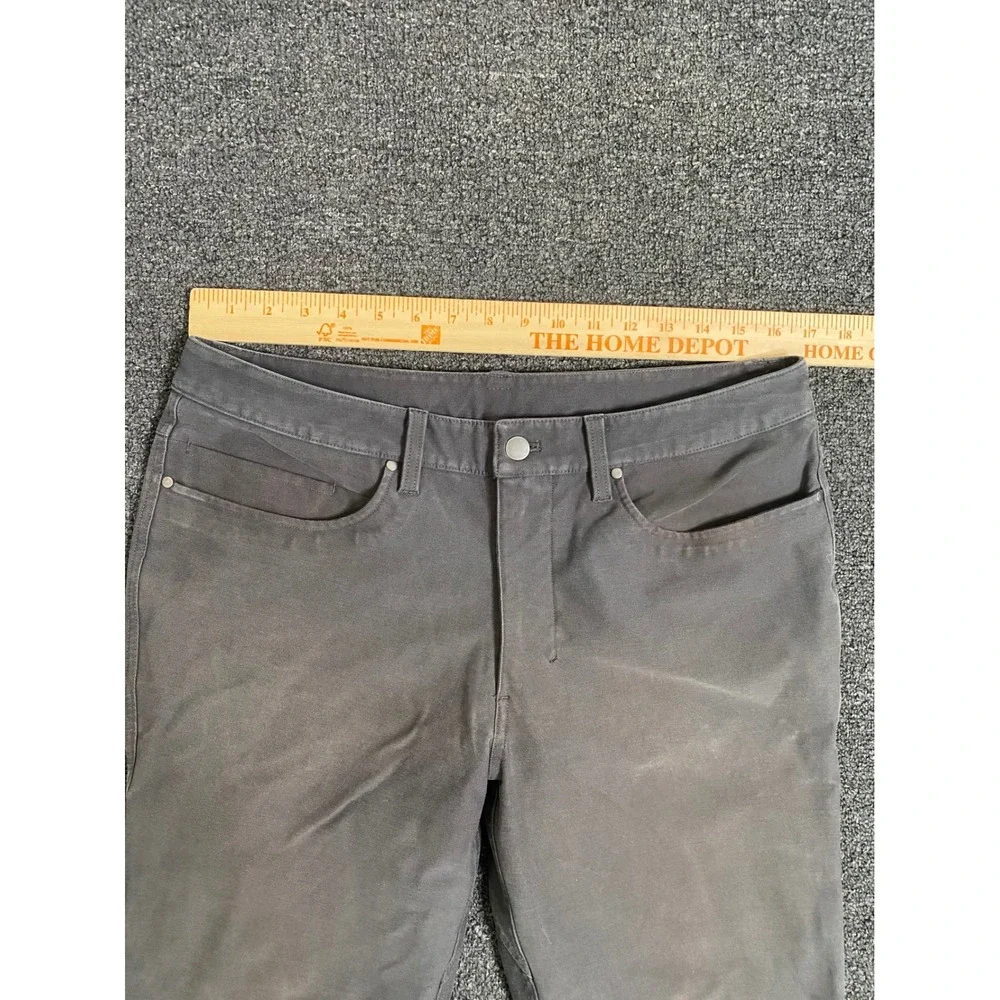 Lululemon ABC Pant Slim Gray Mens 33x31 Tech Canvas 5-Pocket Trousers Casual